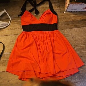 Charlotte Russe Vibrant Hot Pink And Black Dress. Jrs. Size 11. *missing Belt*